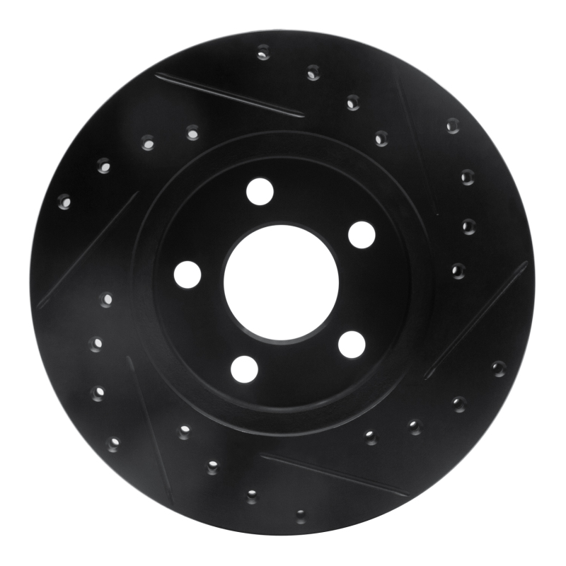 Chrysler CIRRUS Brake Rotor (1) - Front Left - R1 Concepts - Drilled & Slotted - Black - `95-`00